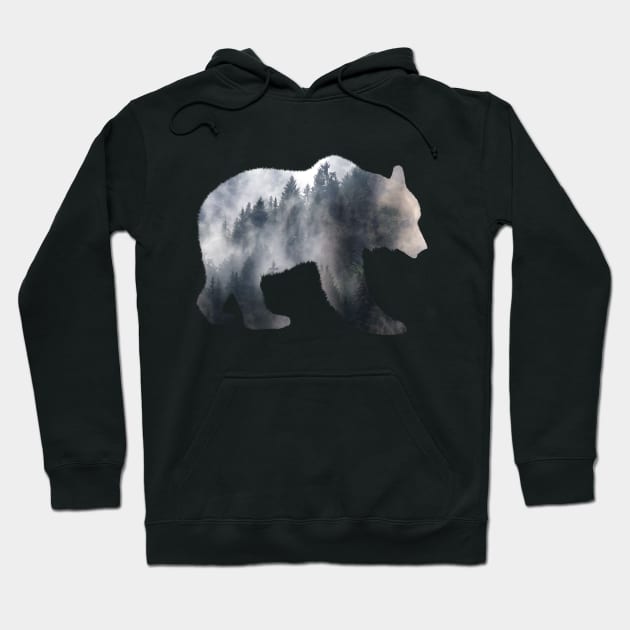 Dramabite Wild mountain bear surreal wildlife animal Hoodie by dramabite